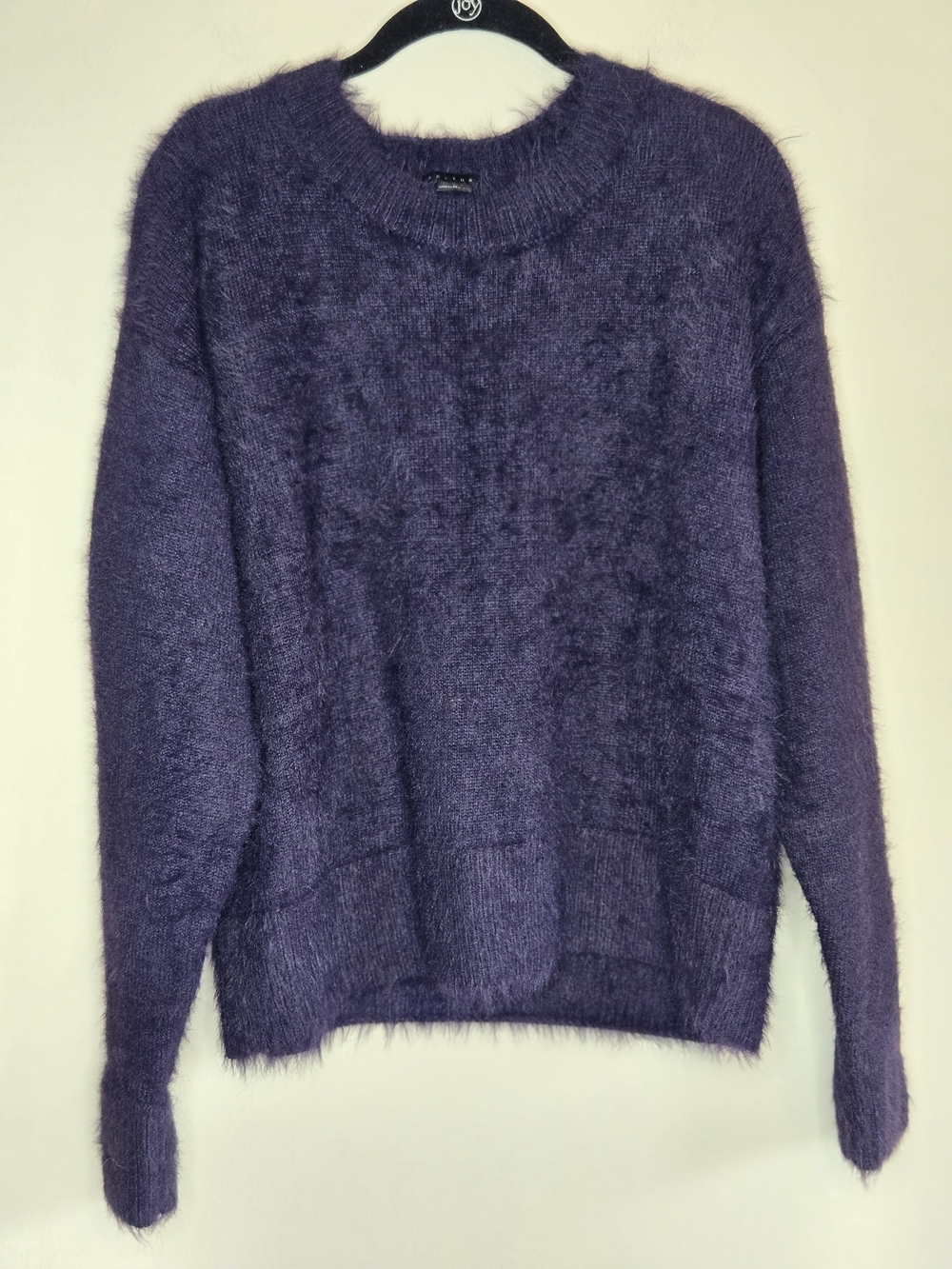 Evereve Sanctuary Soft Fuzzy Crewneck Sweater Deep Purple